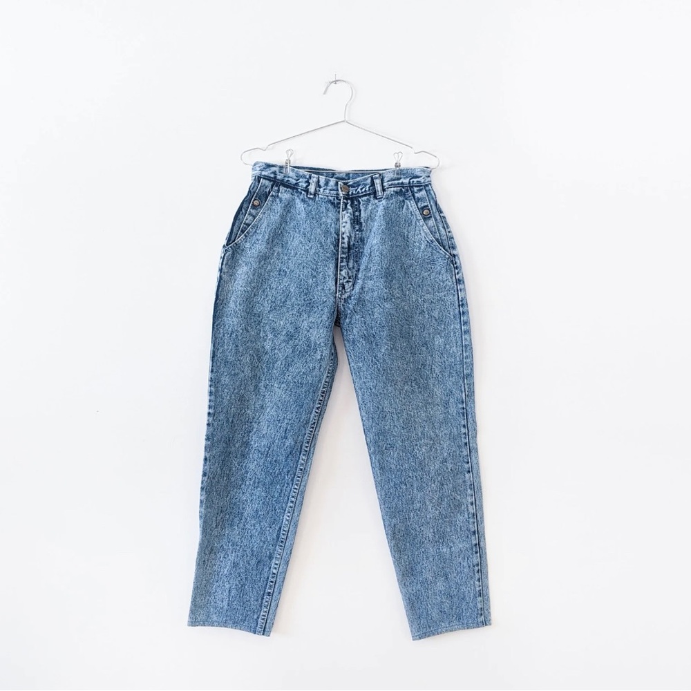 Vintage High-waisted Hoko Jeans in Acid Wash Blue Denim Mom Jean Style Size 30